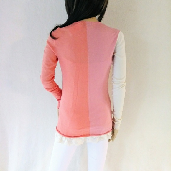 SALE! NWT Chris Benz Melon Colorblock Cardigan - Picture 5 of 8